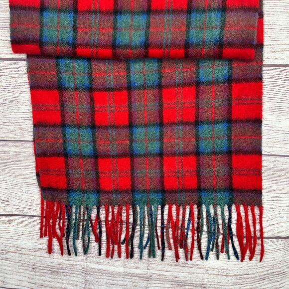 Lochmere 100% Cashmere Macduff Red Tartan Plaid Luxury Winter Cozy Scarf - Picture 6 of 8